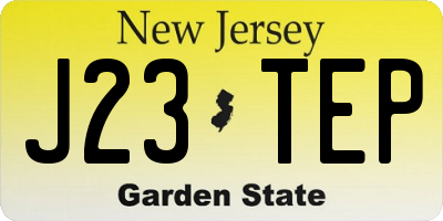 NJ license plate J23TEP