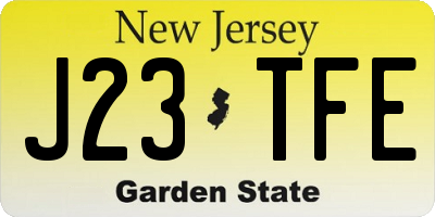 NJ license plate J23TFE