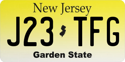 NJ license plate J23TFG