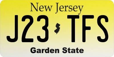 NJ license plate J23TFS