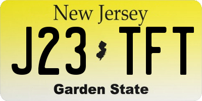 NJ license plate J23TFT