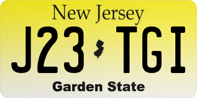 NJ license plate J23TGI