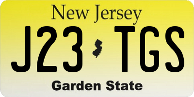 NJ license plate J23TGS
