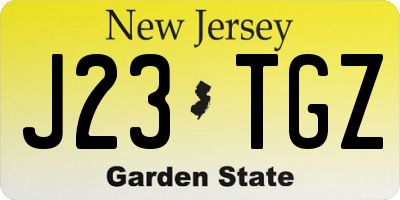 NJ license plate J23TGZ