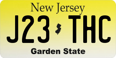NJ license plate J23THC