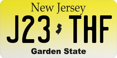 NJ license plate J23THF