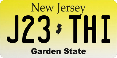 NJ license plate J23THI