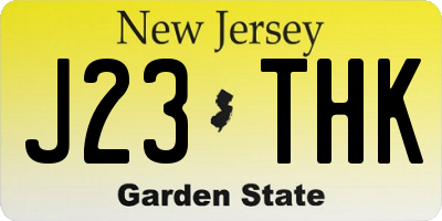 NJ license plate J23THK