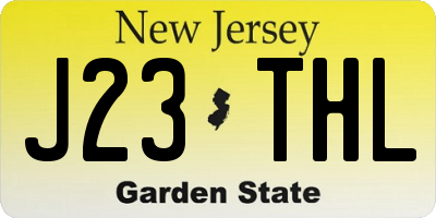 NJ license plate J23THL