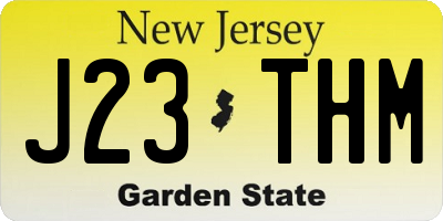 NJ license plate J23THM