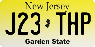 NJ license plate J23THP