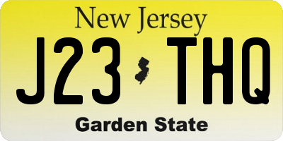 NJ license plate J23THQ
