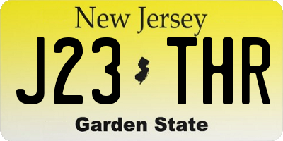 NJ license plate J23THR