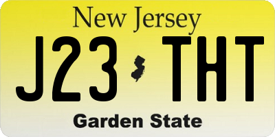 NJ license plate J23THT