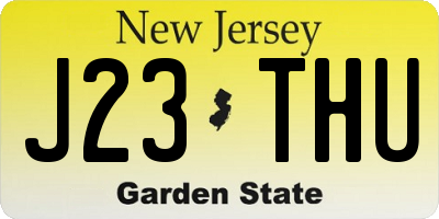 NJ license plate J23THU