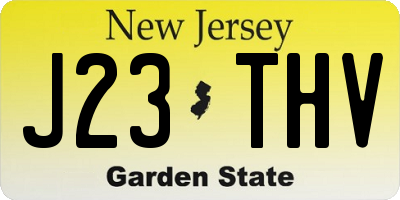 NJ license plate J23THV