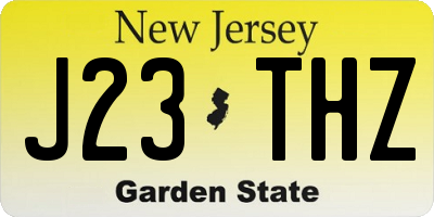 NJ license plate J23THZ
