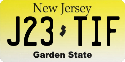 NJ license plate J23TIF