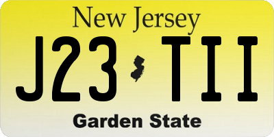 NJ license plate J23TII