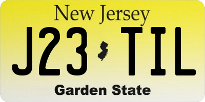 NJ license plate J23TIL