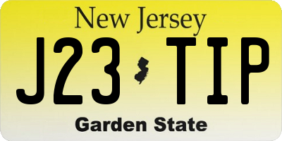 NJ license plate J23TIP