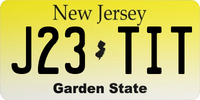 NJ license plate J23TIT
