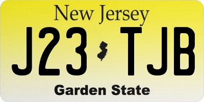 NJ license plate J23TJB