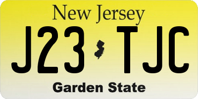 NJ license plate J23TJC