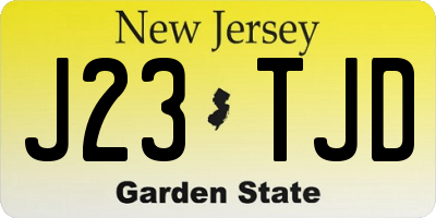 NJ license plate J23TJD