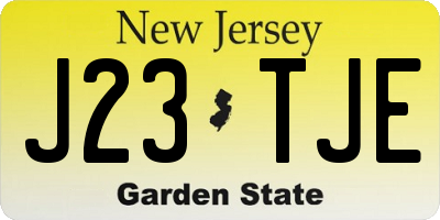 NJ license plate J23TJE