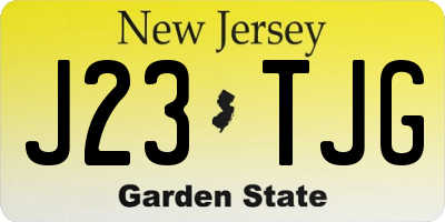 NJ license plate J23TJG