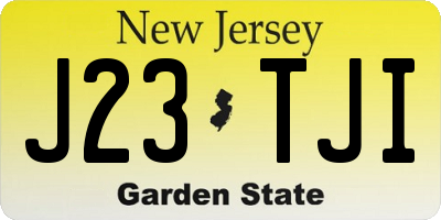 NJ license plate J23TJI