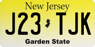 NJ license plate J23TJK