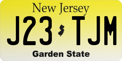 NJ license plate J23TJM