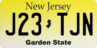NJ license plate J23TJN
