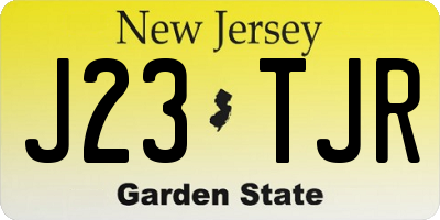 NJ license plate J23TJR