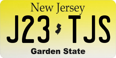 NJ license plate J23TJS