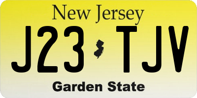 NJ license plate J23TJV