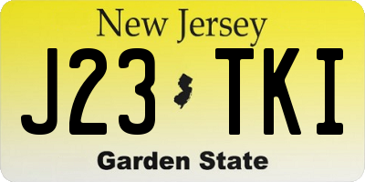 NJ license plate J23TKI