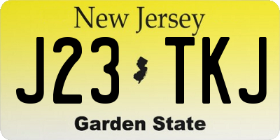NJ license plate J23TKJ