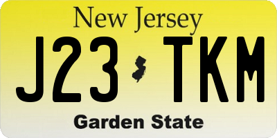 NJ license plate J23TKM