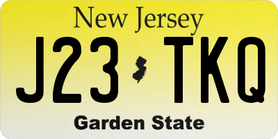 NJ license plate J23TKQ