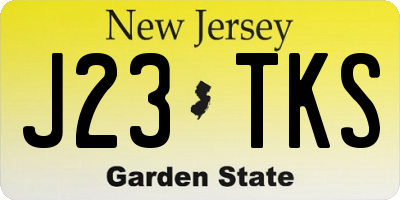 NJ license plate J23TKS