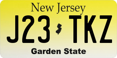 NJ license plate J23TKZ