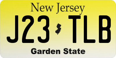 NJ license plate J23TLB