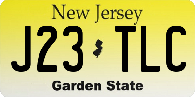 NJ license plate J23TLC