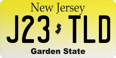 NJ license plate J23TLD
