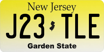 NJ license plate J23TLE