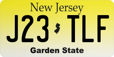 NJ license plate J23TLF