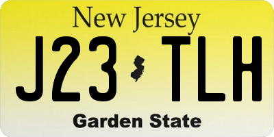NJ license plate J23TLH
